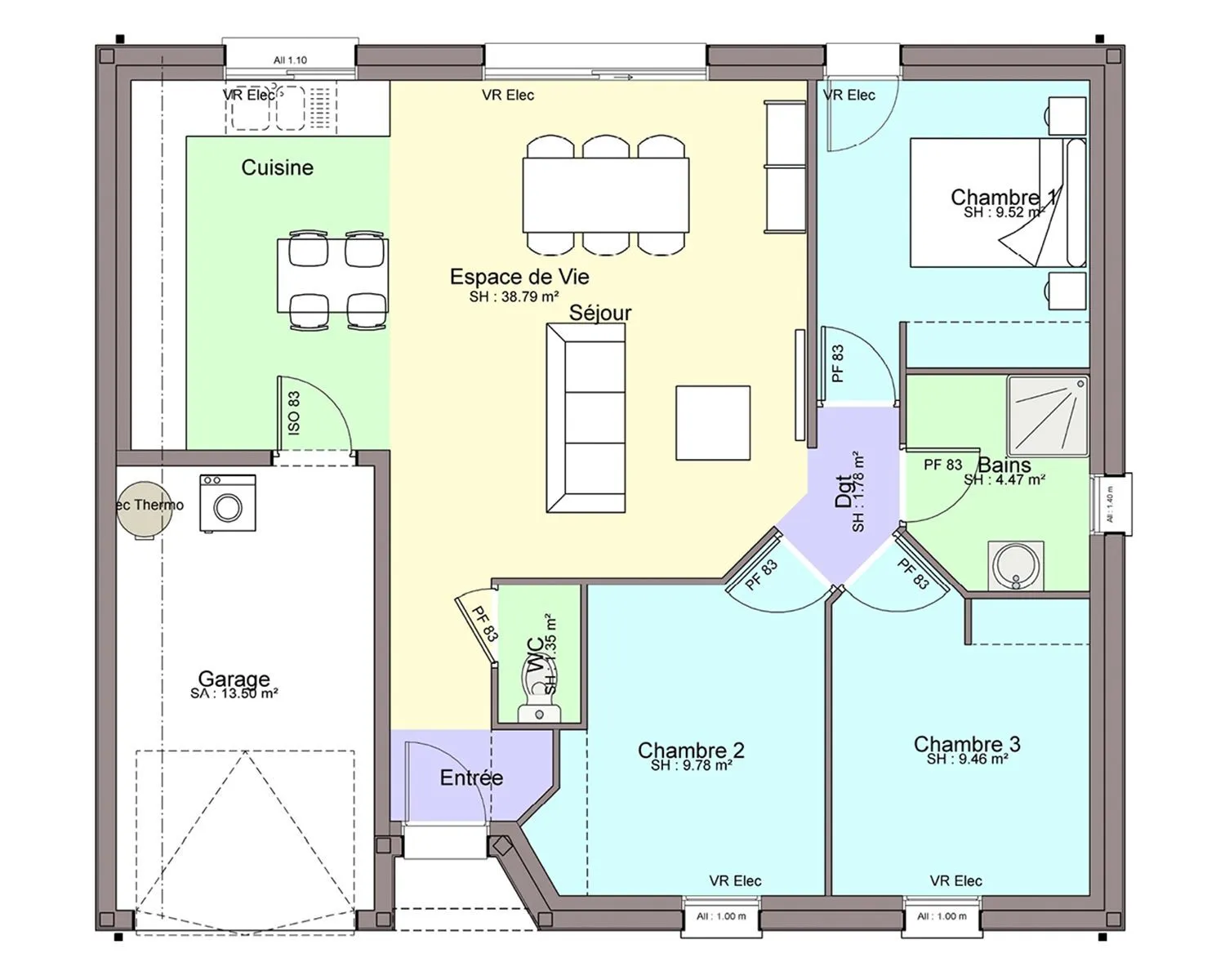 Maison neuve 75 m² à Gétigné (44190)