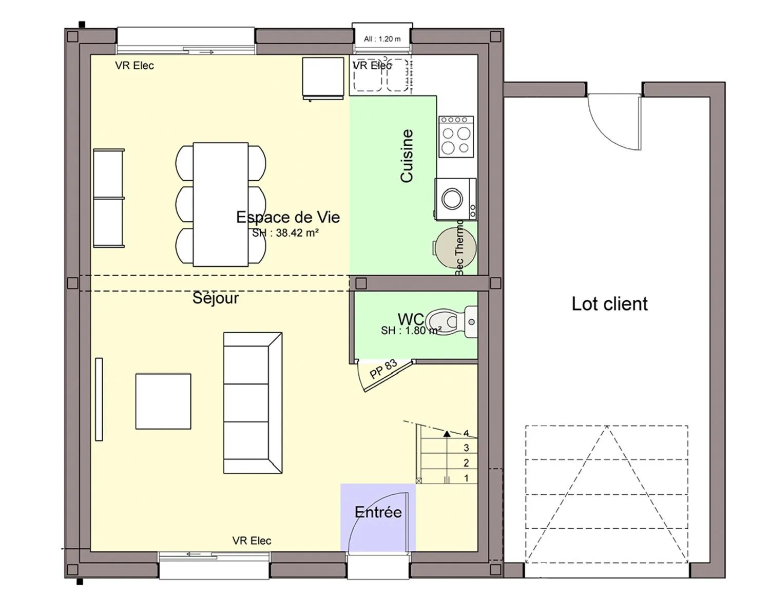 Maison neuve 77 m² à Bouaye (44830)