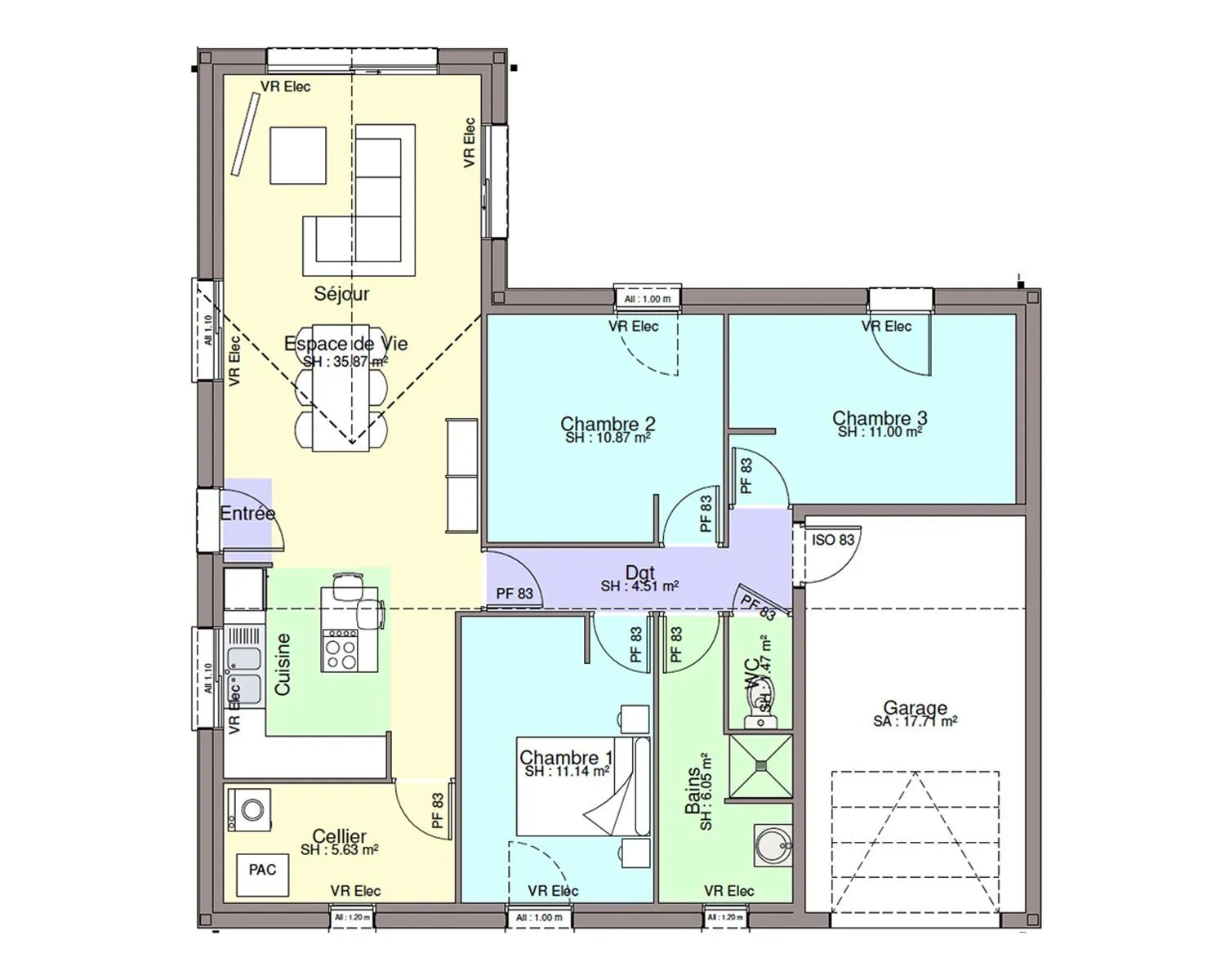 Maison neuve 87 m² à Montbert (44140)