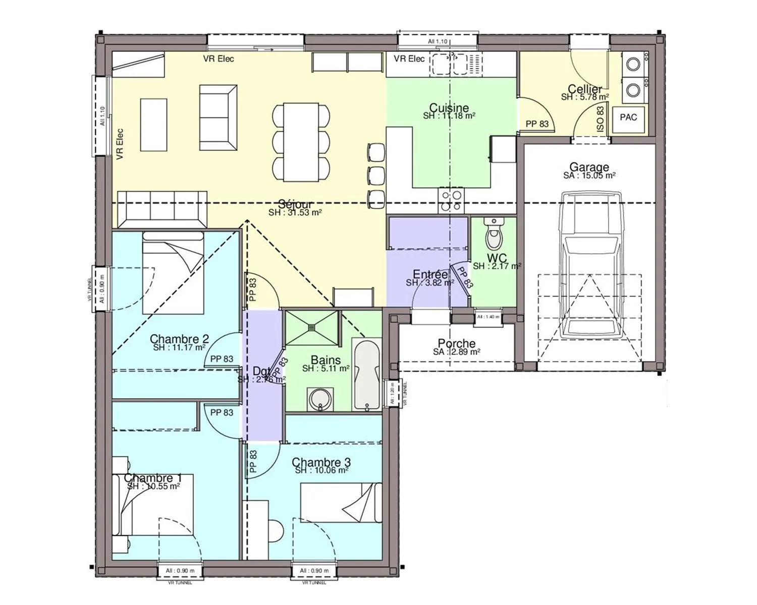 Maison neuve 94 m² à Drain (49530)