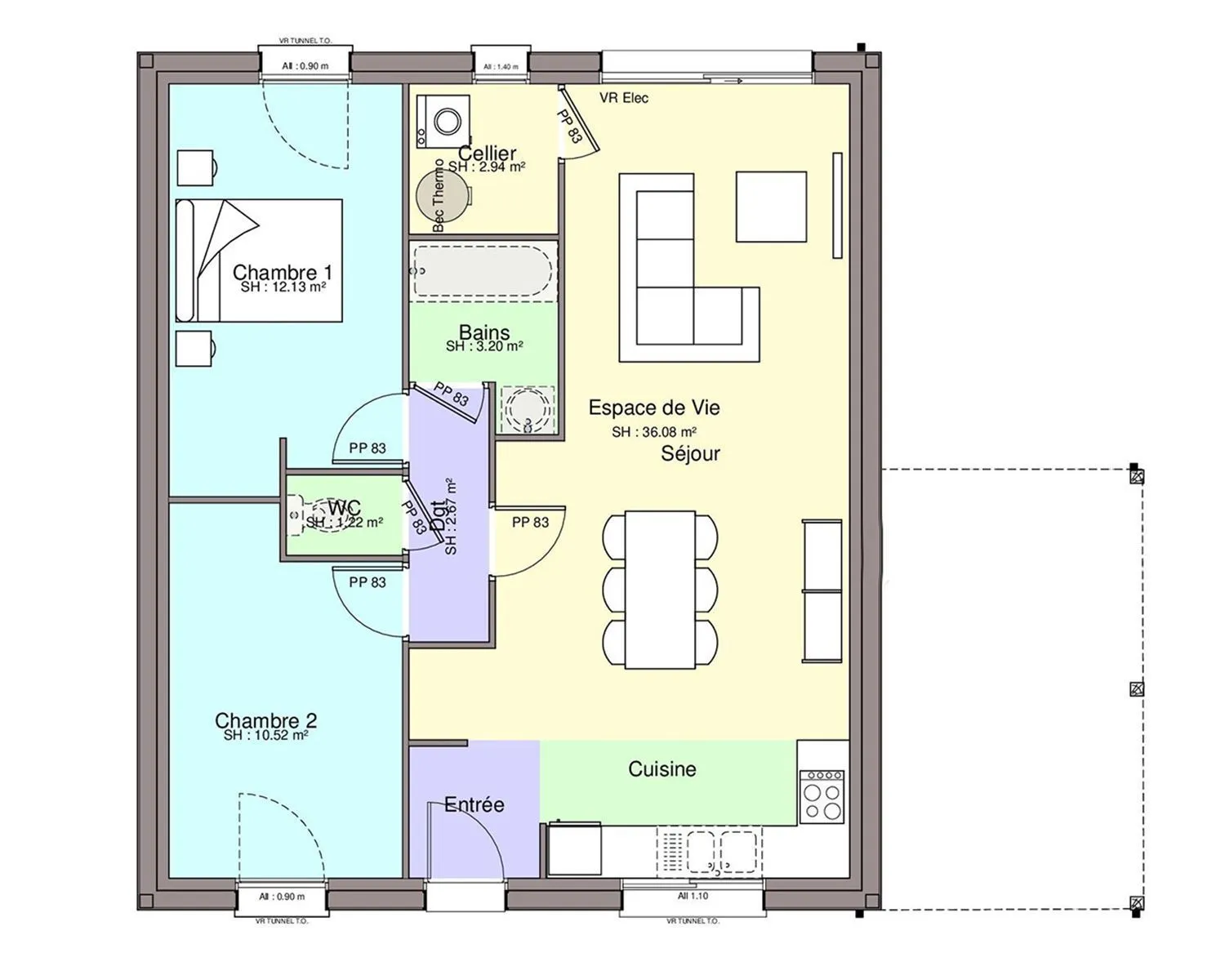 Maison neuve 69 m² à Montbert (44140)