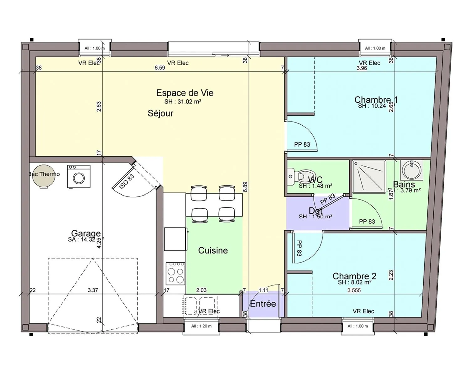 Maison neuve 56 m² à Lège (44650)