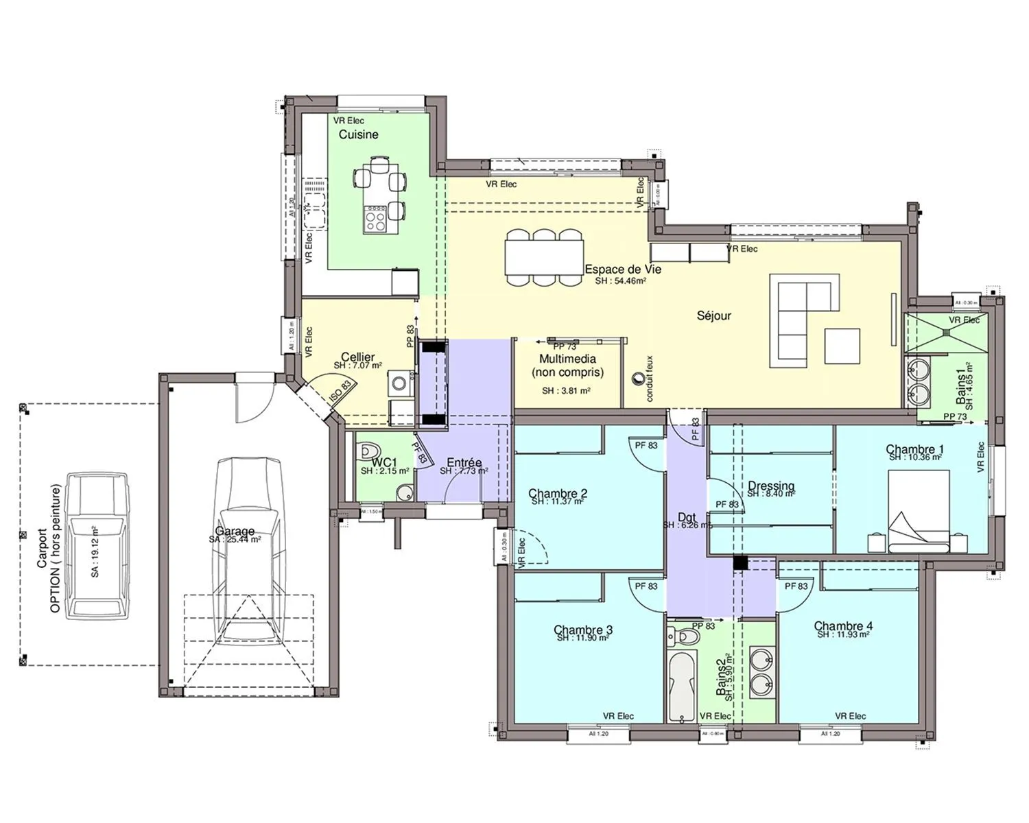 Maison neuve 146 m² à Bois-de-Céné (85710)