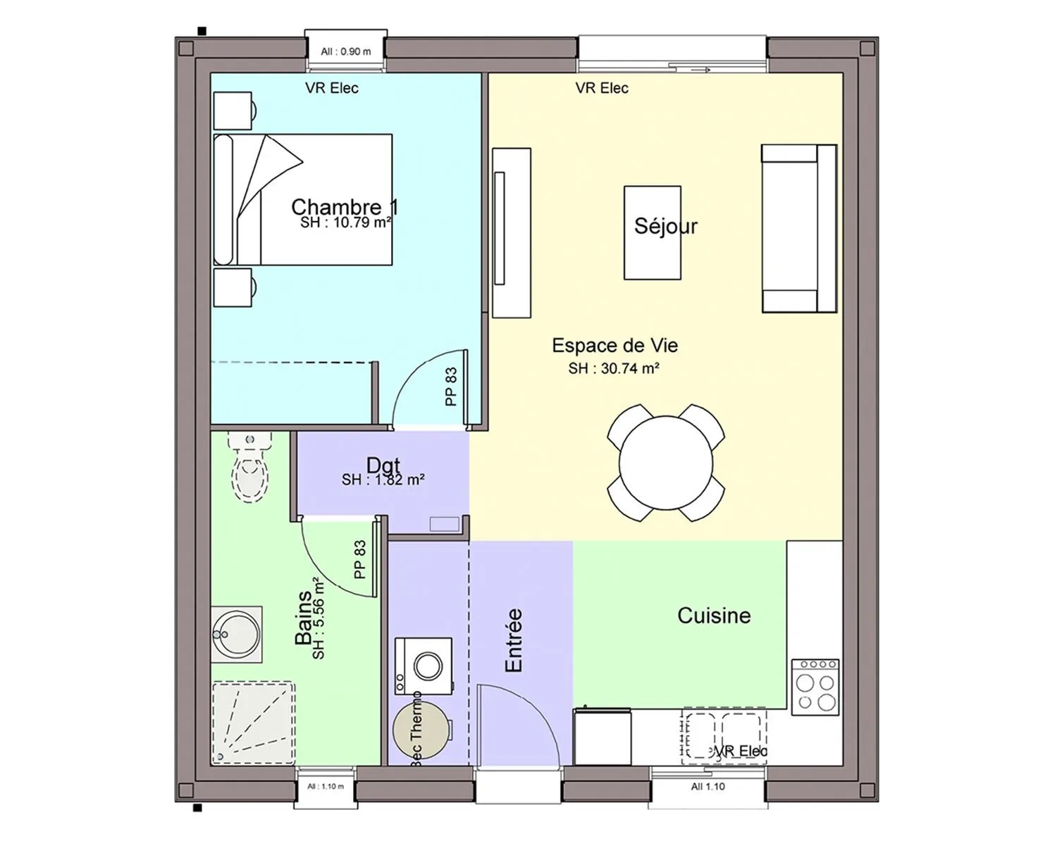 Maison neuve 49 m² à Gorges (44190)