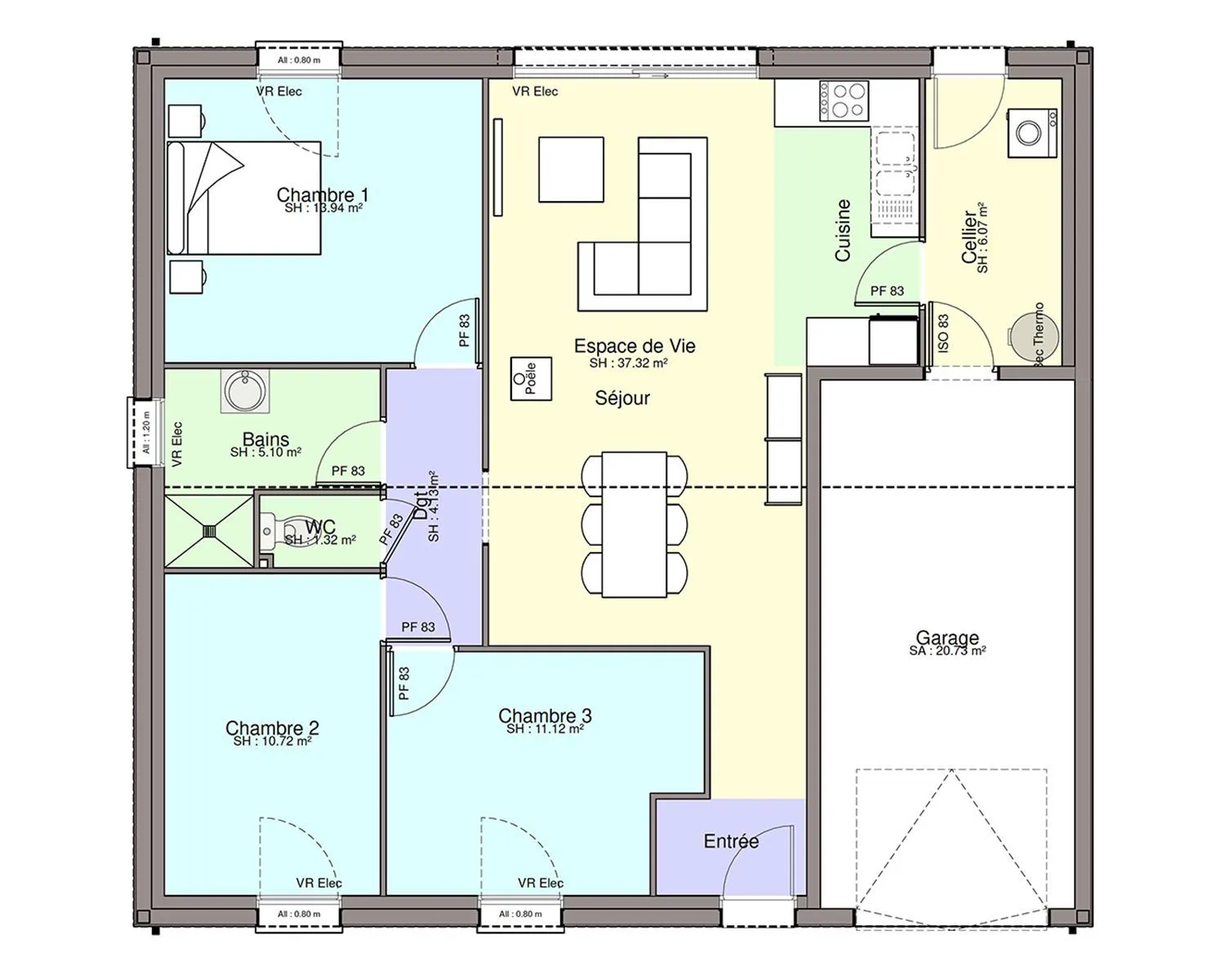 Maison neuve 90 m² à Clisson (44190)