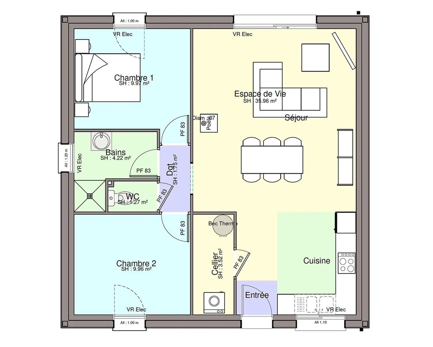Maison neuve 67 m² à Héric (44810)