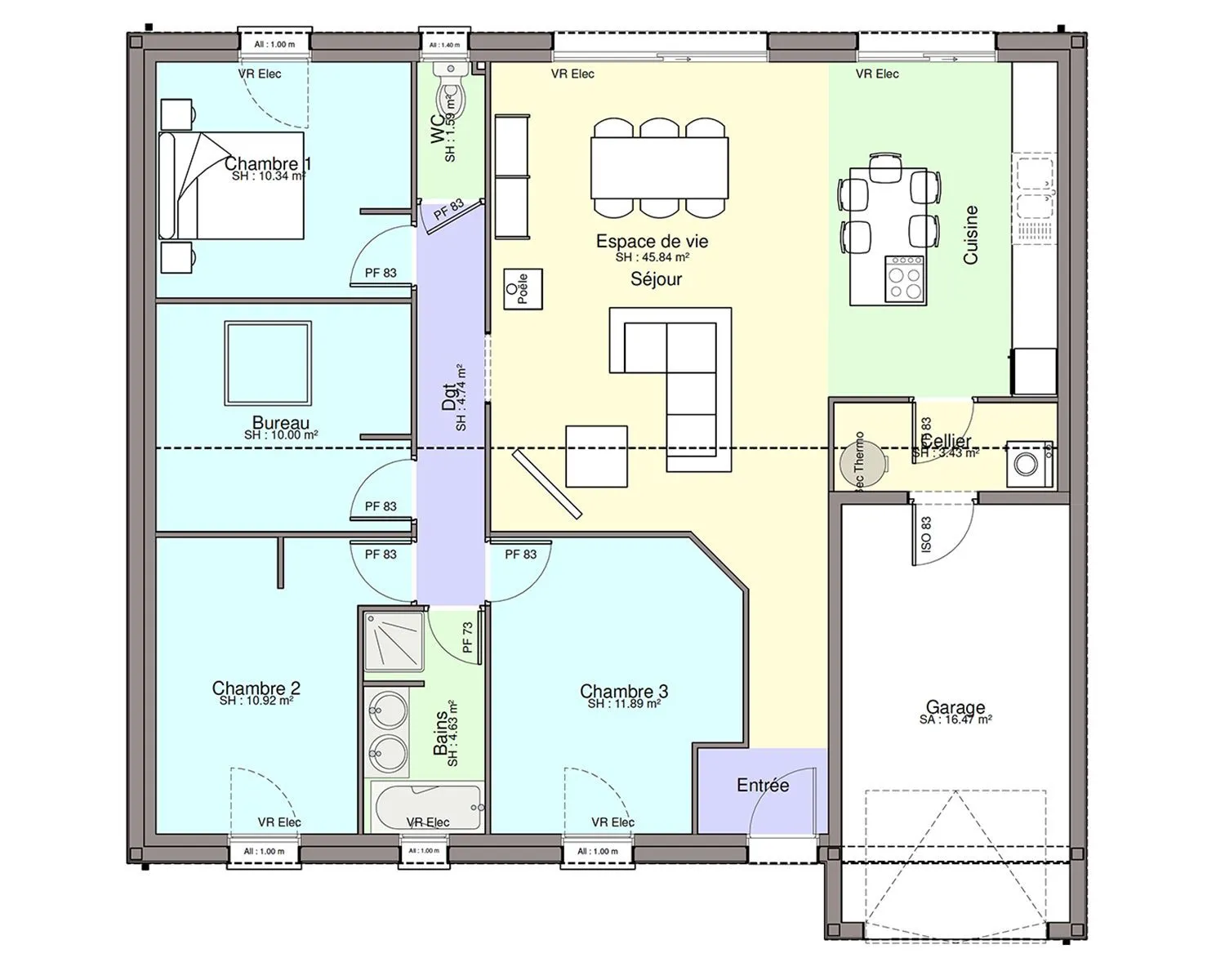 Maison neuve 103 m² au Bignon (44140)