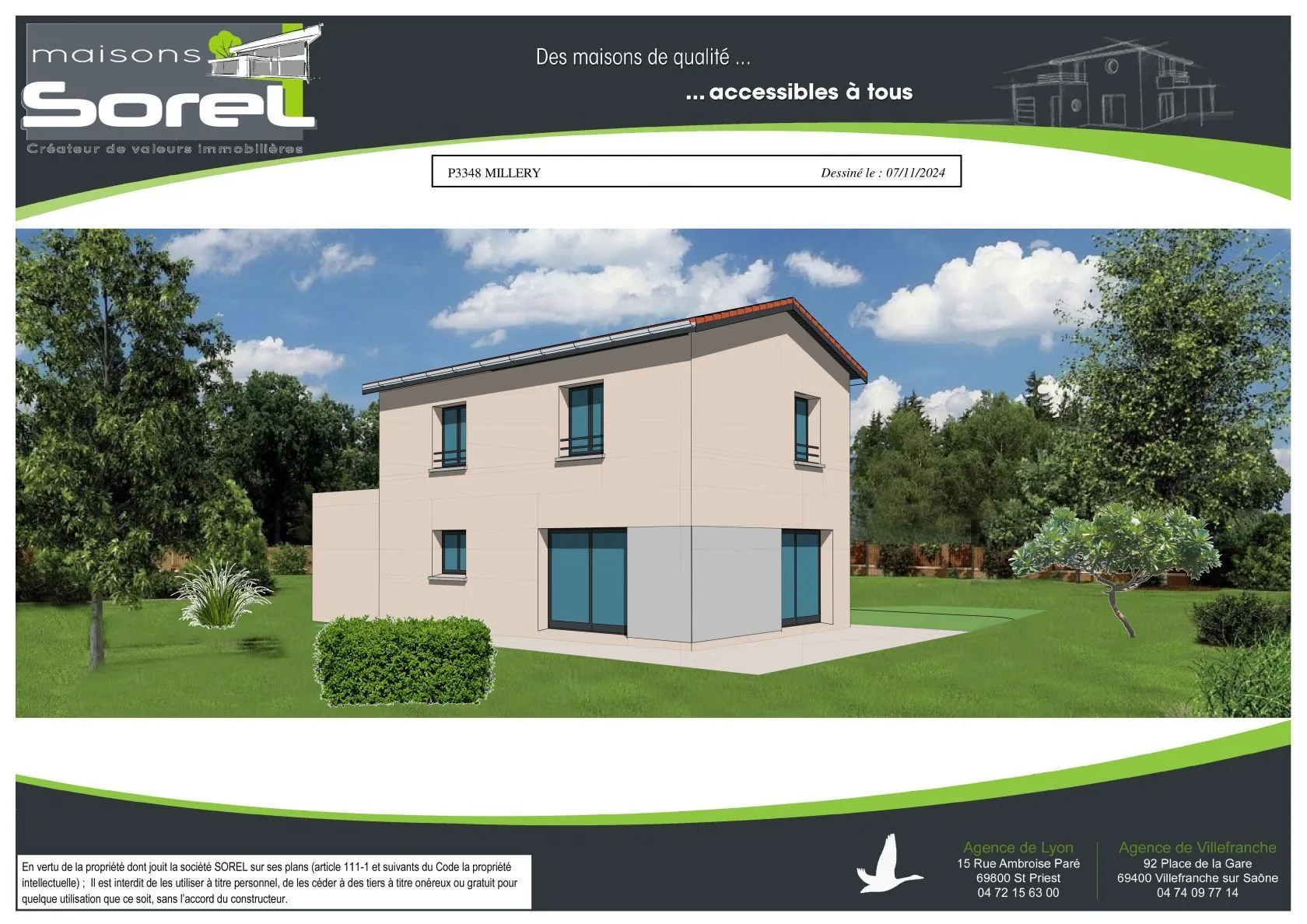 Maison neuve 114 m² à Millery (69390)