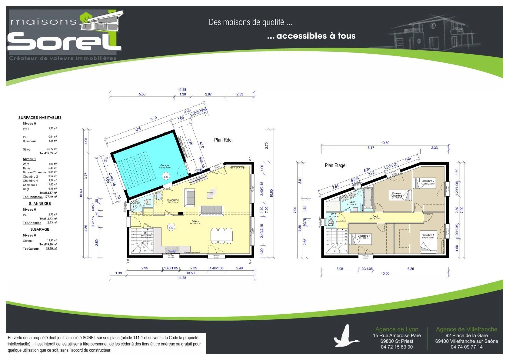 Maison neuve 107 m² à Reyrieux (01600)