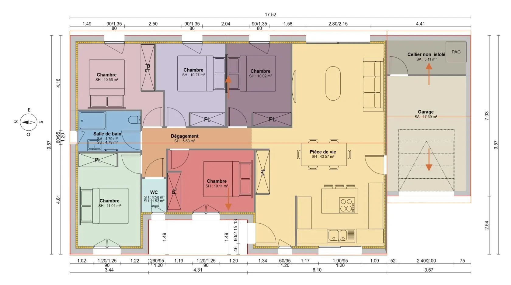 Maison neuve 107 m² à Gournay-en-Bray (76220)