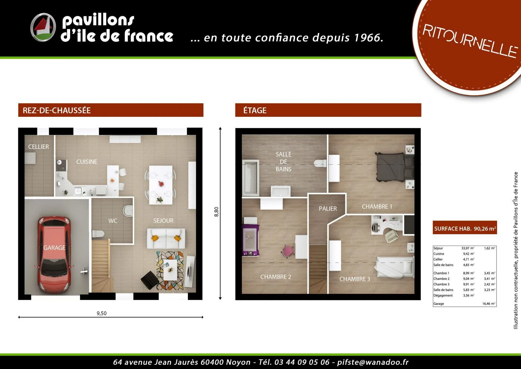 Maison neuve 89 m² à Tracy-le-Val (60170)