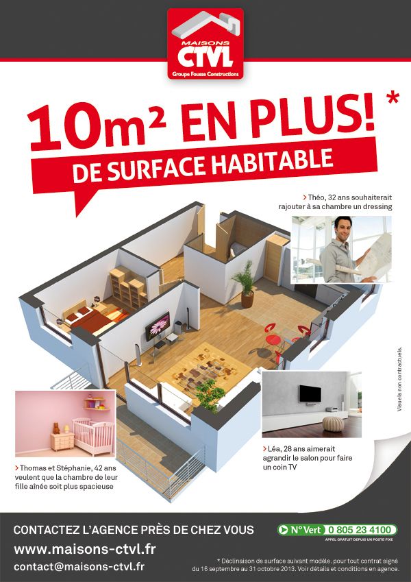 Les offres du moment chez les constructeurs : 10 m² supplémentaires chez CTVL