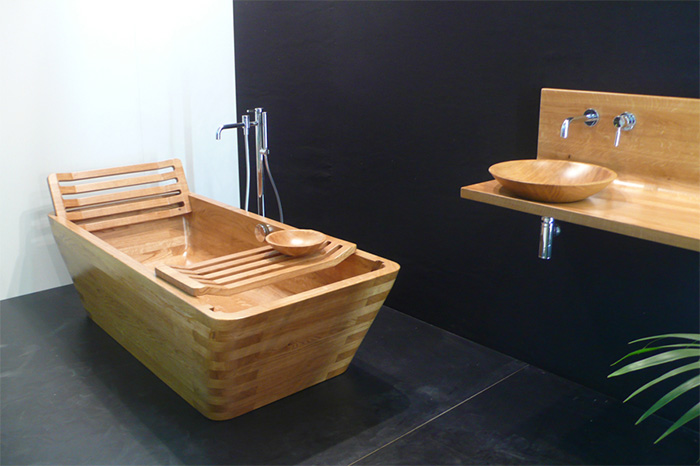 baignoire en bois