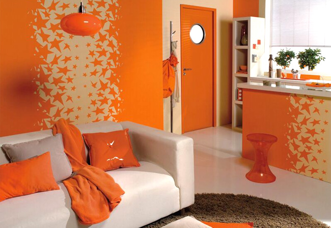 papier peint orange