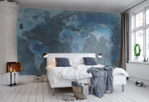 trompe l'oeil carte du monde - rebelwalls.fr